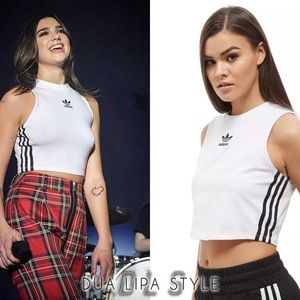 NWT Adidas Three Stripe Crop Tank